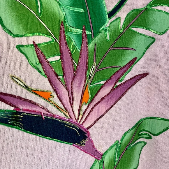 True Vintage 80s Lee Sweatshirt, Tropical Lavender, puffy paint appliqué… - Picture 6 of 9